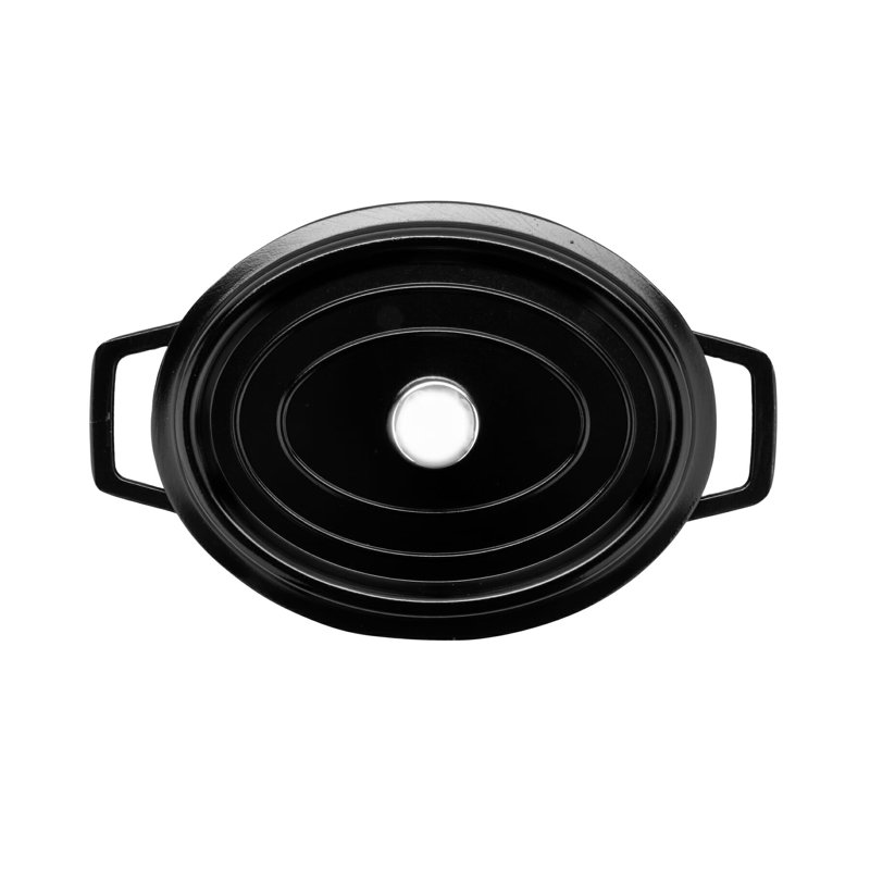 GET Cocotte ovale antiadhésive en fonte d'aluminium, 0,375 pte, Noir