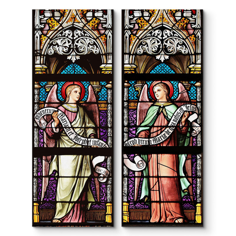 «Italian Italian Christian Christian Modern Art Decor Bohemian Multicolor on Canvas», reproduction de 2 pièces