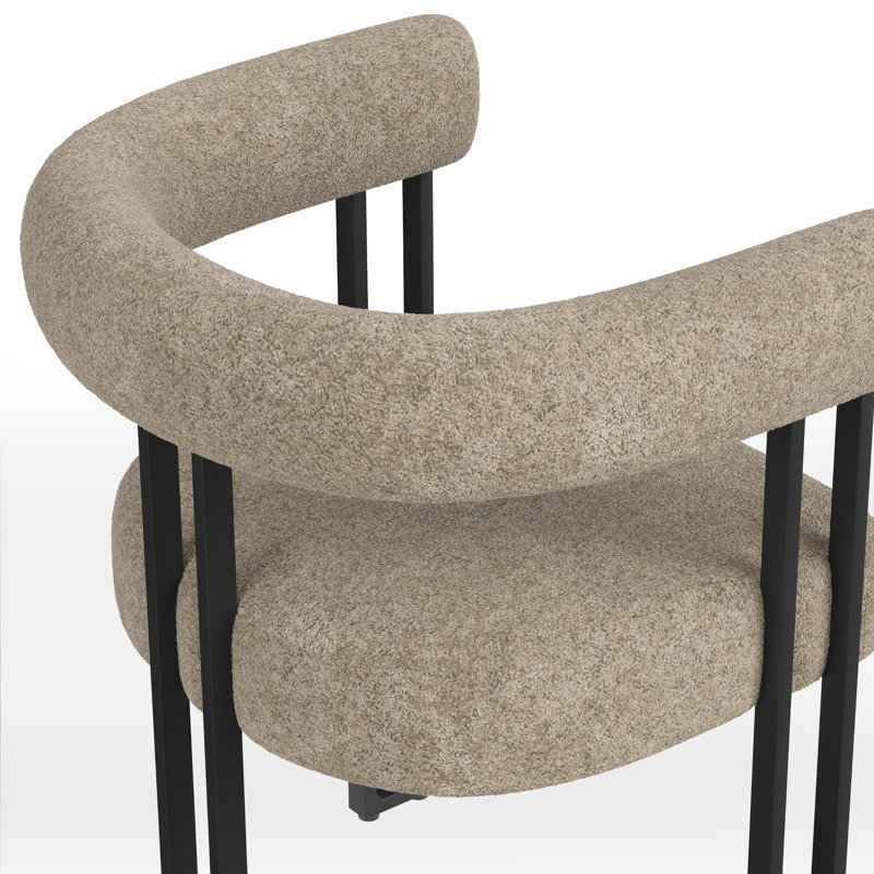 Chaises d'appoint en métal durable, tissu bouclé, style moderne pour la salle à manger et la vie