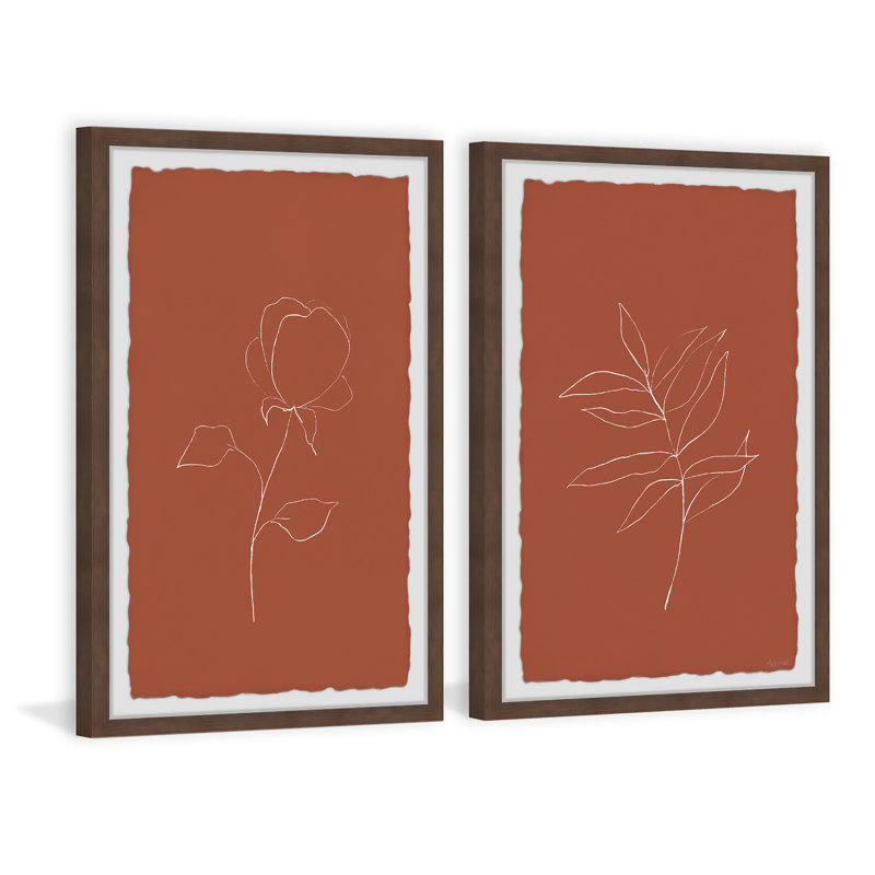 Roses et feuilles Diptyque, H 30 po x l 20 po