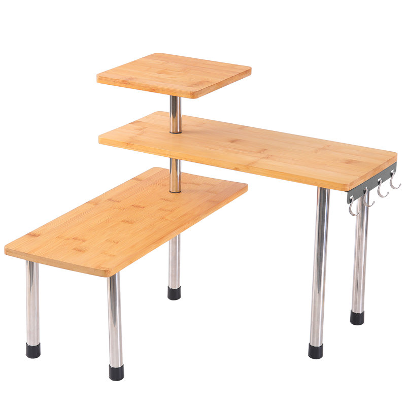 Cabinet Shelving Rack, Natural/Silver