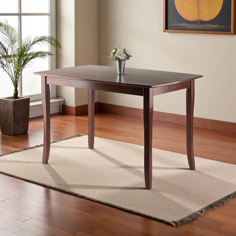 Cass Rectangular Dining Table with Tapered Legs in Brown Finish, 28.86" H x 29.23" W x 47.03" D