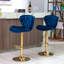 Ensemble de 2 tabourets de bar, avec repose-pieds chromé et base pivotante réglable en velours-125536238