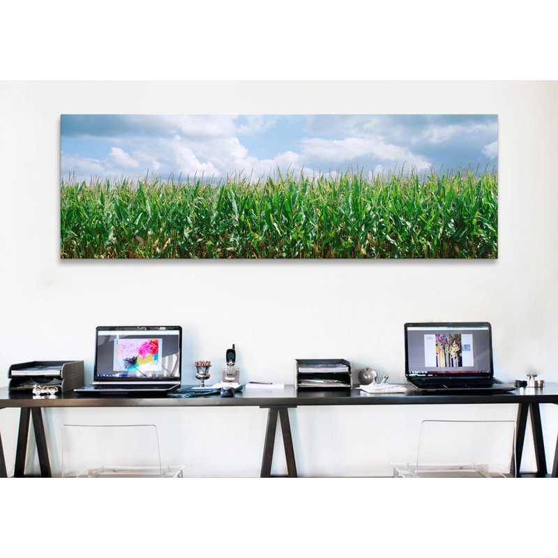 « clouds over a corn field, illinois », reproduction de photo sur toile, H 20 po x l 60 po x P 1,5 po, Toile tendue