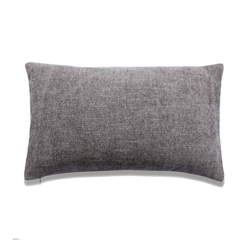 Housse de coussin rectangulaire en polyester , Housse de coussin seulement - sans coussin, gris, H 12 po x l 20 po