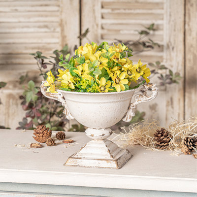 Pot à fleurs rétro à deux poignées pour un décor intemporel, idéal pour mettre en valeur des plantes et ajouter du charme à votre espace