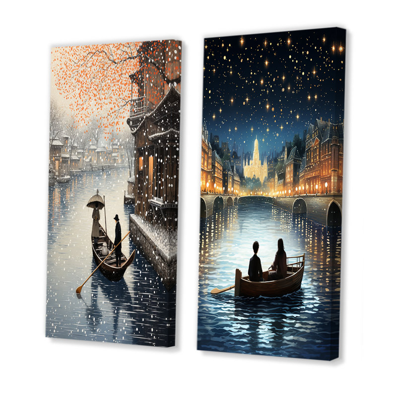Ensemble de salon Yuletide Boat Voyage I - Boating Wall Art, H 28 po x l 25 po, Toile tendue