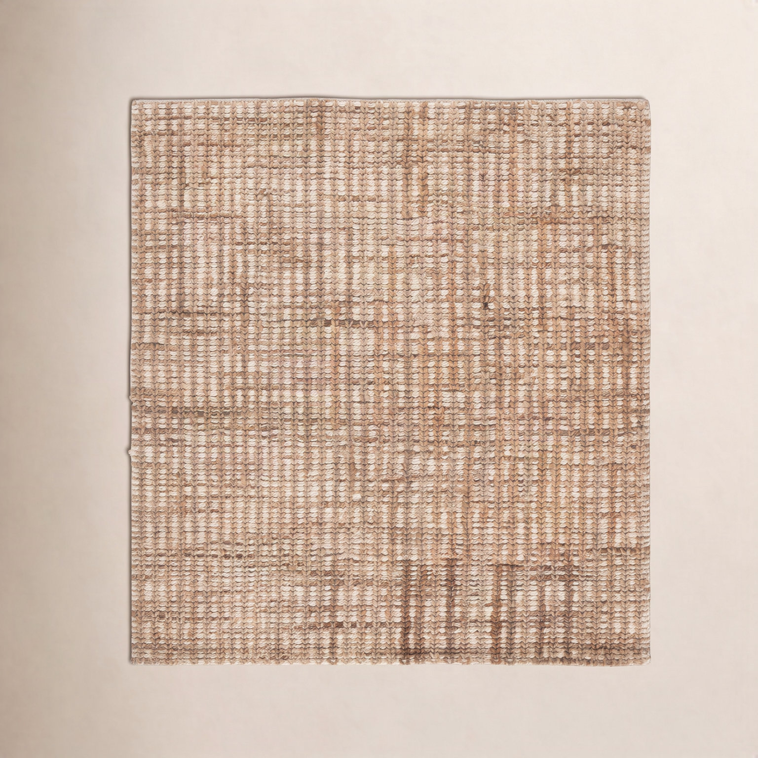 Ellport Hand-Loomed Striped Jute Rug, Square 6'