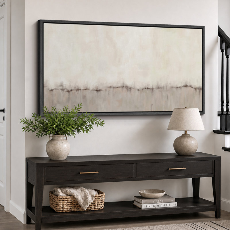 Minimal Landscape Print, 30" H x 60" W, Black
