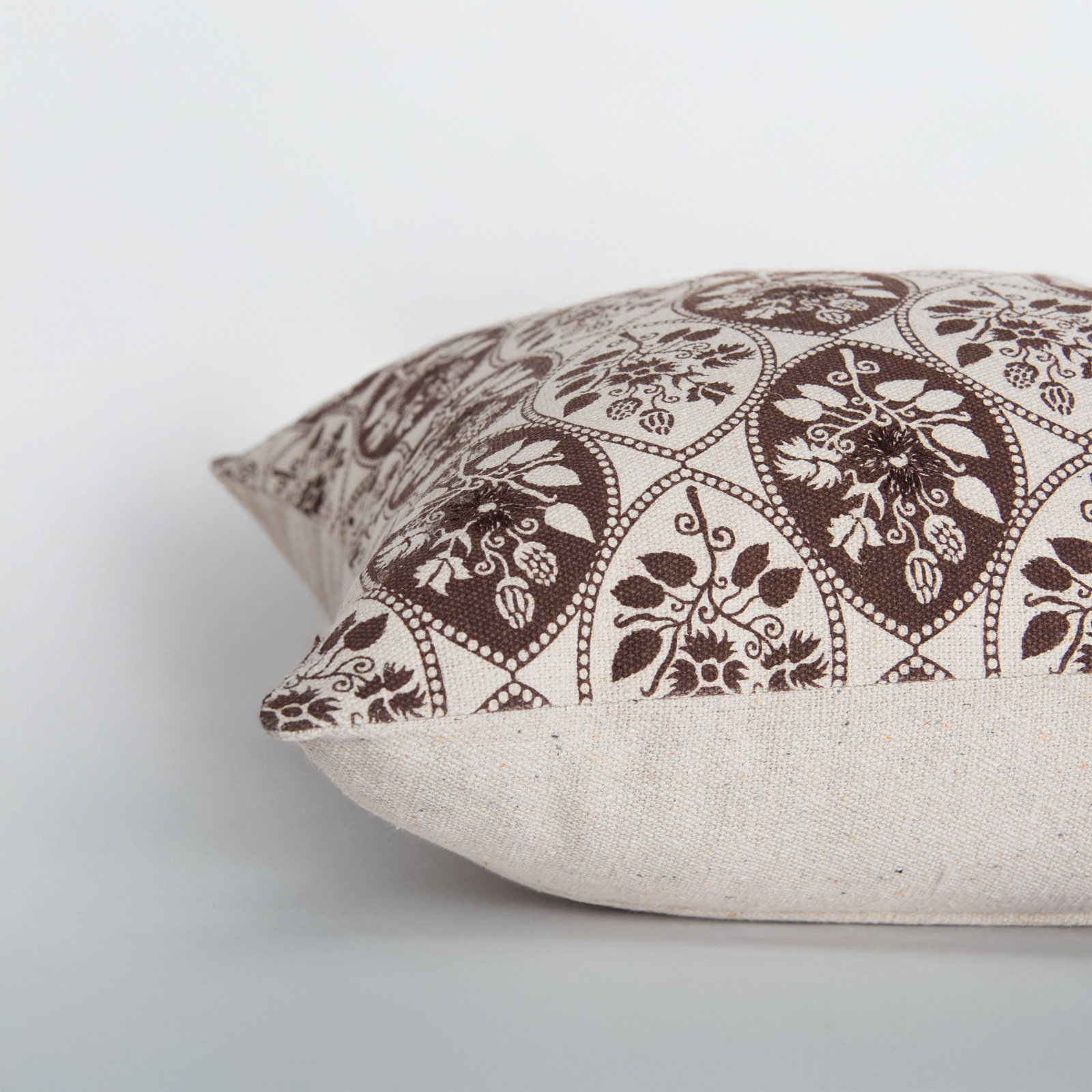 Recyclyed Cotton Canvas Throw Pillow, Polyester, Brown/Natural