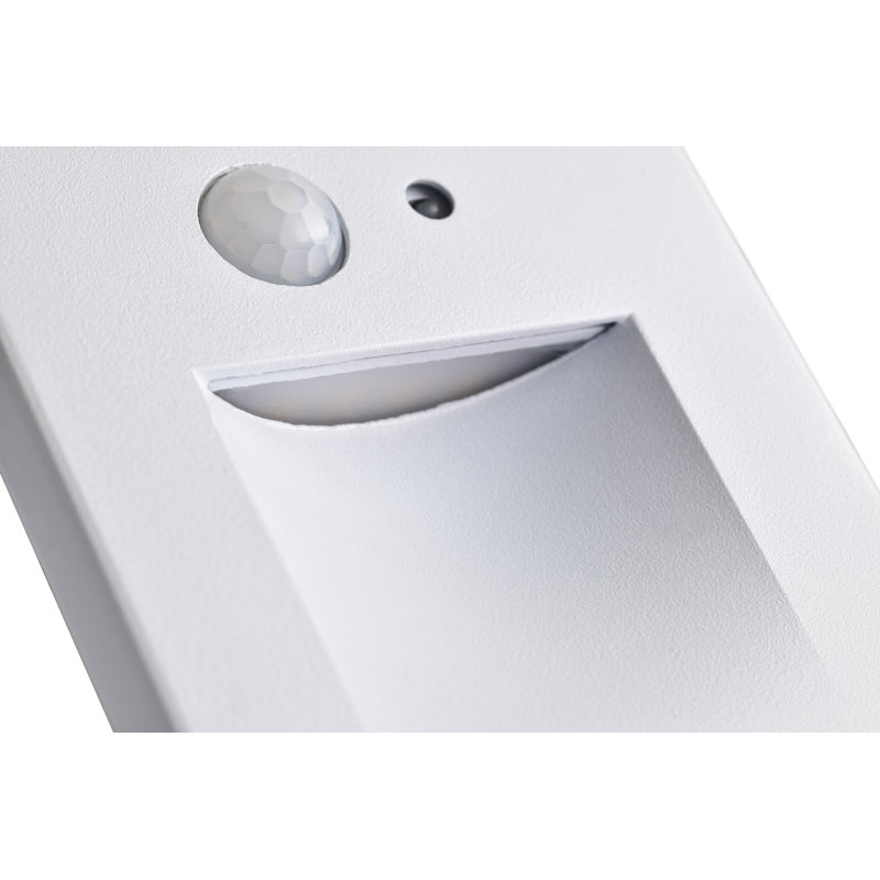 Hardwired White Motion Sensing Vertical Led Stair Light With Motion And Photocell Sensor 2Pack
