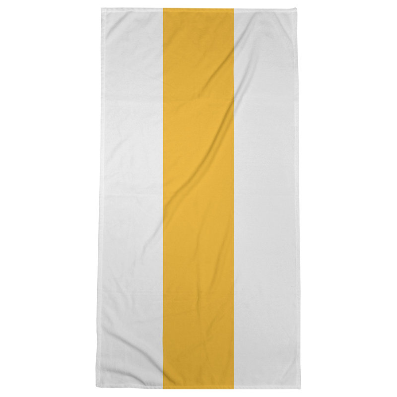 Lightweight Beach Towel, White/Pittsburgh Gold/White, Microfiber