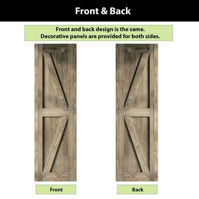 84'' Solid Wood Paneled Semi-Gloss without Installation Hardware Kit Barn Door