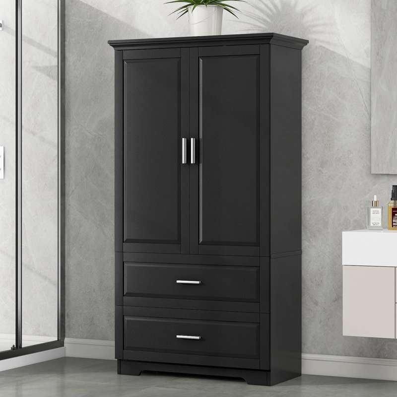 Tall Bathroom Storage Cabinet, Black