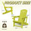 Chaise Adirondack avec porte-gobelet Chaise inclinable toutes saisons pour terrasse de patio et bord de piscine-111067346