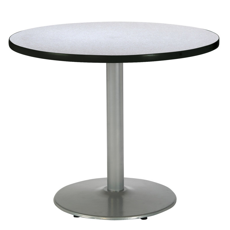Table de salle à manger ronde, Gris nebula, argent, H 29 po x L 42 po x L 42 po