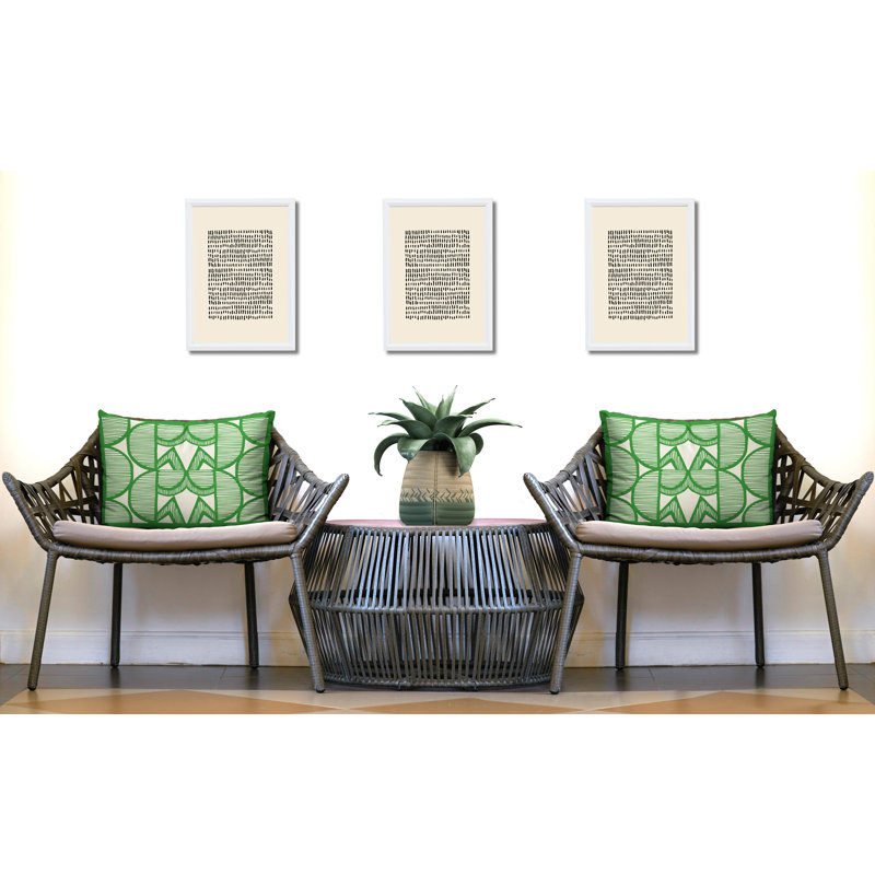 Polyester/Polyester Blend Lumbar Rectangular Indoor/Outdoor Pillow Cover & Insert, Green