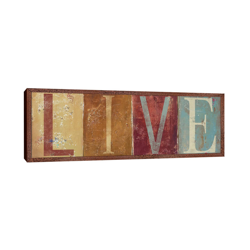 Live by Patricia Pinto - Panoramic Print on Canvas, 152.4 cm H x 50.8 cm W, Classic Brown Wood Framed