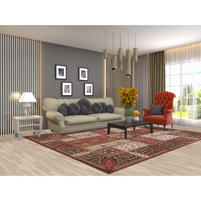 Geometric Wool Agra Handmade Area Rug 8x10