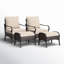 Chaise de patio avec coussins et repose-pieds Salem