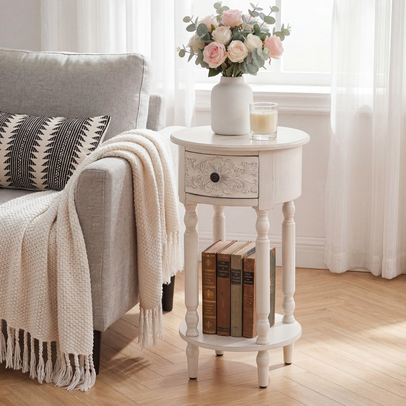 1 Drawer Nightstand, White