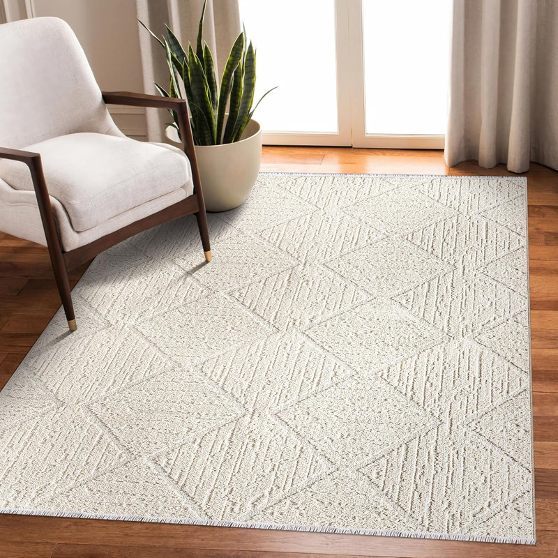 Beautiful Fluffy Area Rugs Soft Living Room Carpets Low Pile Bedroom Rug Non Slip Floor Mat - JL001, Rectangle 120 x 180 cm