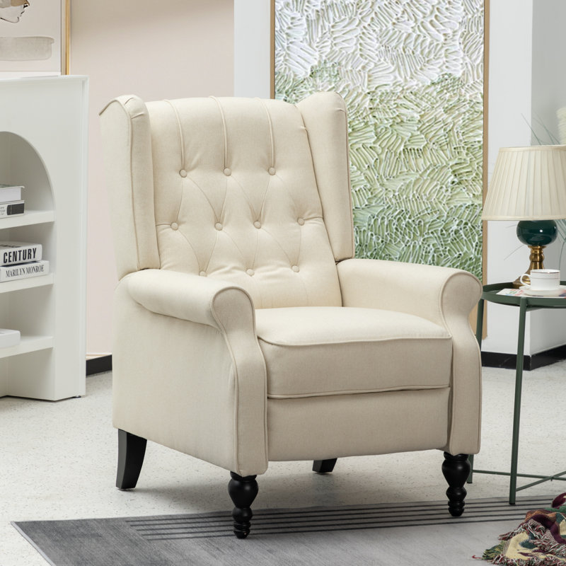 Recliner, Beige Polyester