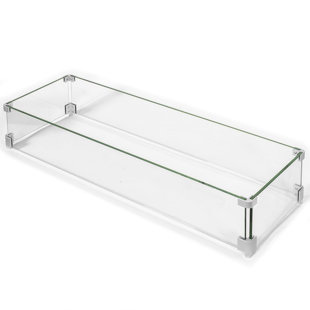 47'' x 17'' Rectangle Glass Fire Pit Accessory