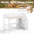 Twin Loft Bed With L-shaped Desk & Led Lights & Charging Station, Solid Wood Loft Bed Frame With Storage and Stairs For Kids, White-366145293