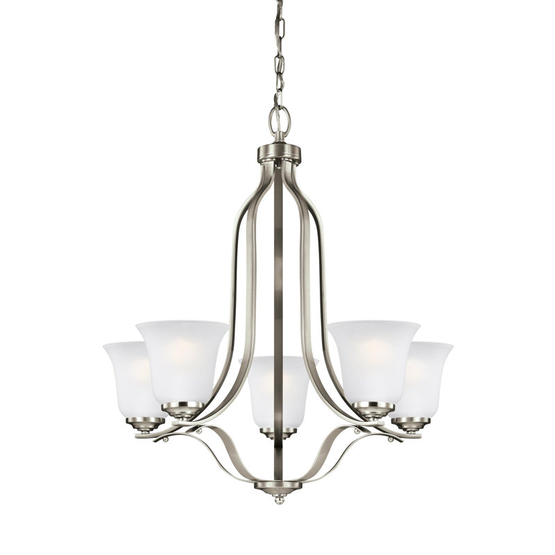Emmons Five Light Chandelier from Generation Lighting , Brushed Nickel, Yes