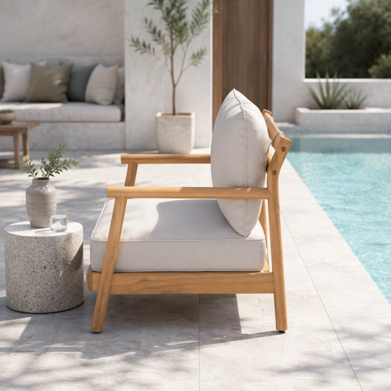 Fauteuil club de patio en bois d'acacia