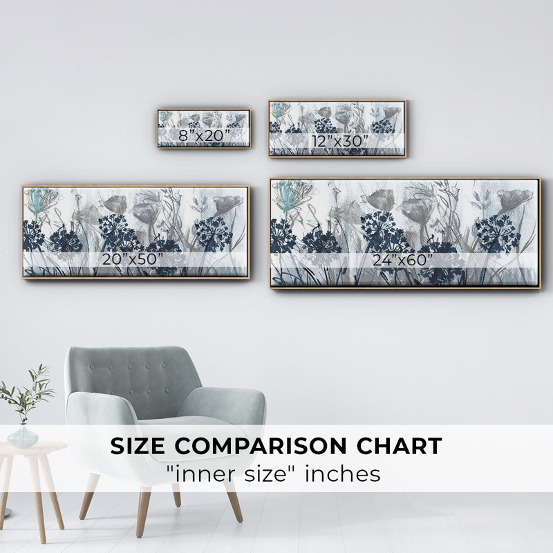 Indigo Field- Framed Canvas
