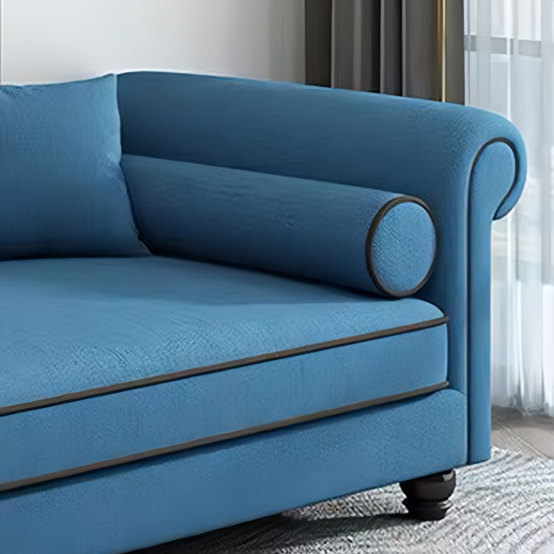 Chaise longue rembourrée Salum, Accoudoir à droite (vu de face), Bleu royal