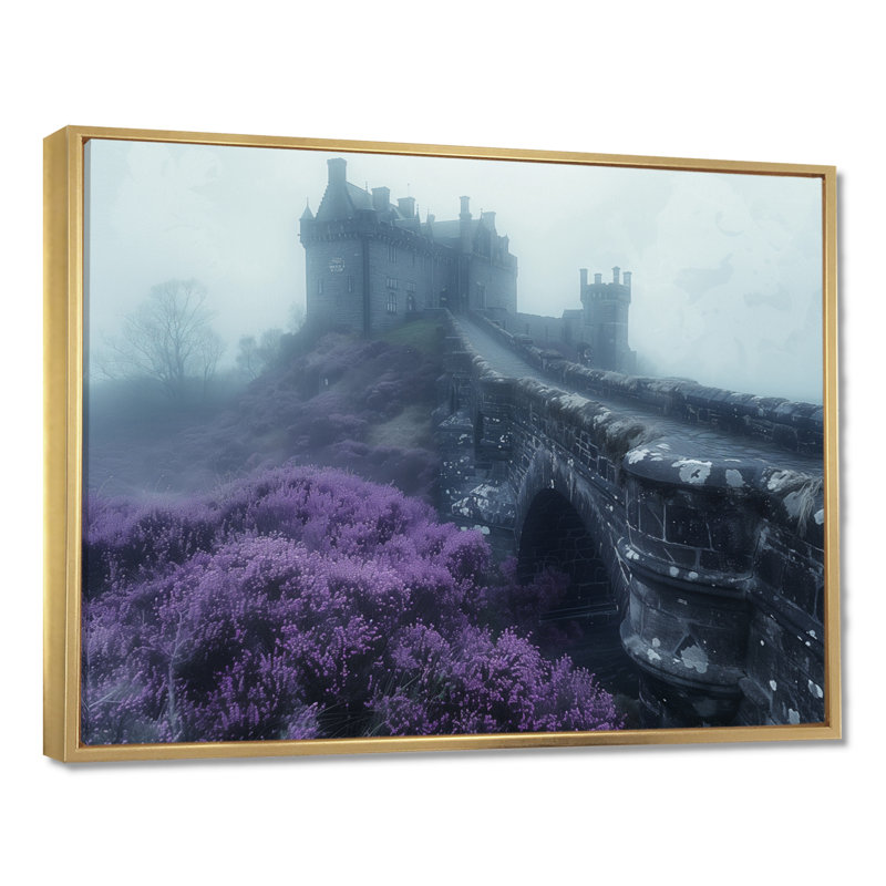 Monochromes de brouillard, château, fleurs en France I - châteaux, impression d'art mural, H 24 po x l 32 po x P 1 po