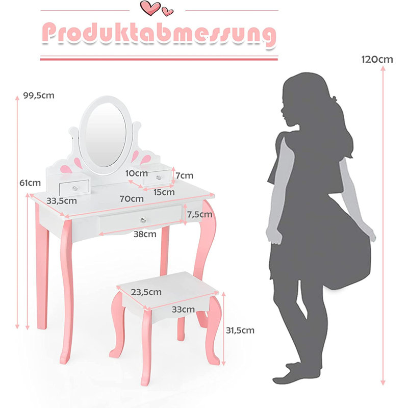 Kids Dressing Table with Mirror