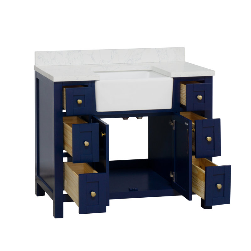 Meuble-lavabo simple l 42 po Yorkshire, Bleu royal