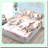 Spring Petals Horse Fitted Sheet Set - Full Size Pink Floral Bedding with Running Horses Pattern - Soft Decorative Fabric - All-Round Elastic Pocket