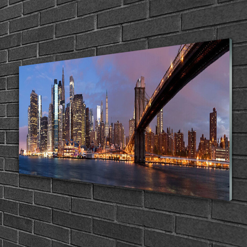 City Bridge Houses - Unframed Photograph on Glass