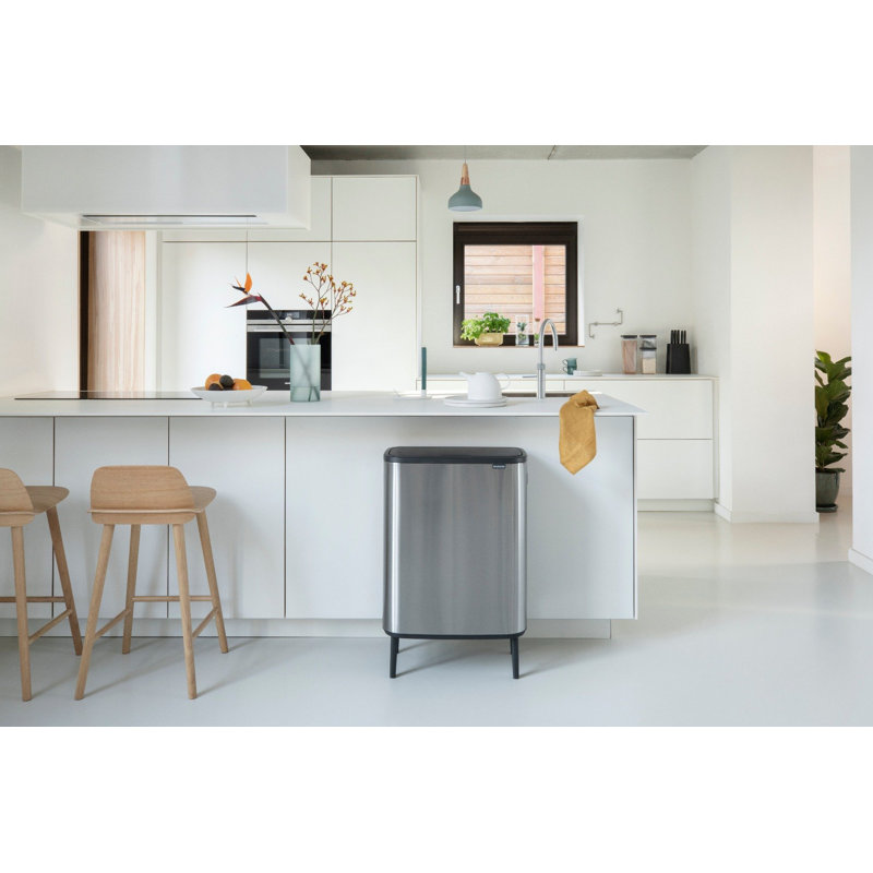 Brabantia Bo Hi 60 Litre Touch Bin, Matte Steel