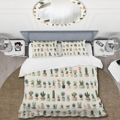 Minimalist Succulents II Duvet Cover