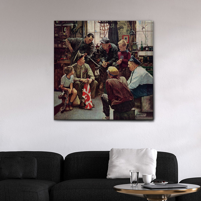 Ritorno A Casa Del Soldato by Norman Rockwell - No Frame Print on Canvas