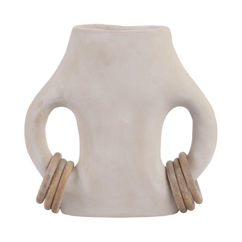 Handmade Clay Table Vase, 12" H x 12" W x 12" D