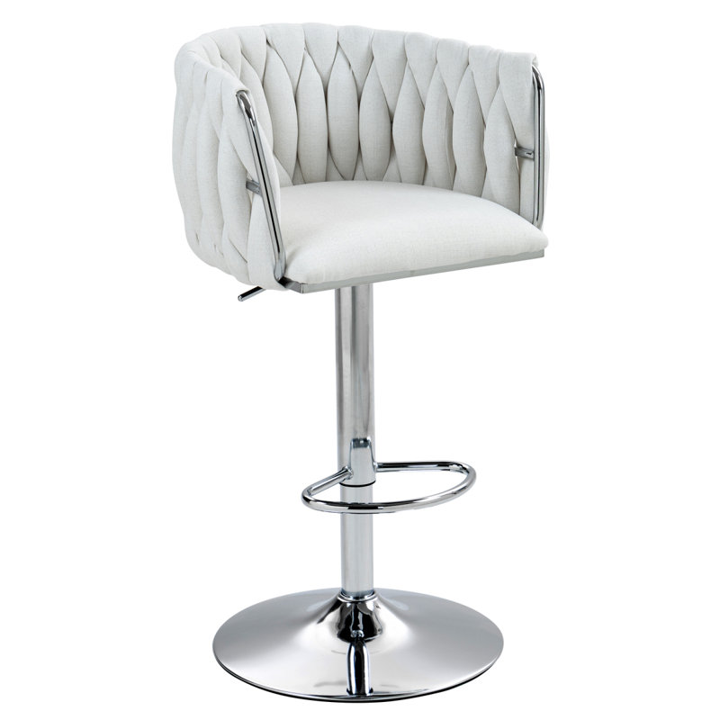 Ensemble de 2 tabourets de bar pivotants à 360 ° avec housse pivotante Kaitlin, Beige