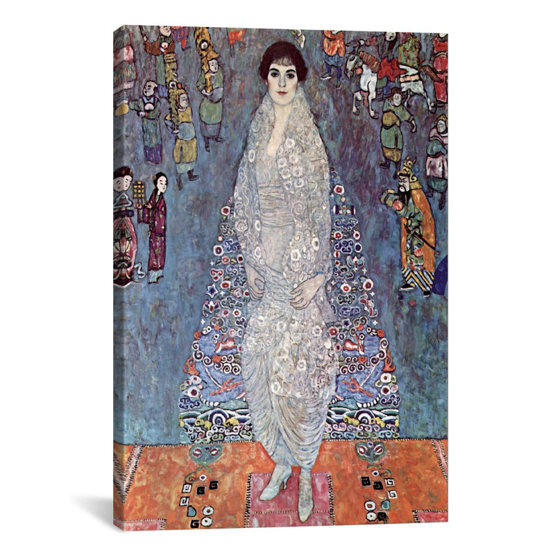 « portrait of baroness elisabeth bachofen » par gustav klimt,, reproduction d’art sur toile, H 12 po x l 8 po x P 0,75 po