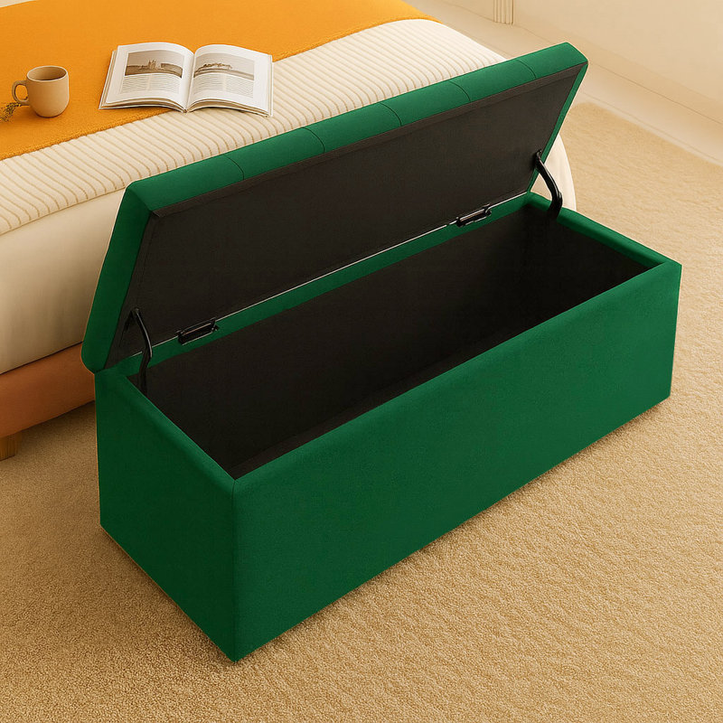 Chesterfield Ottoman Storage Box - Plush Velvet Blanket box - Shoe Bench - End of Bed Bench, 40cm H x 180cm W x 40cm D