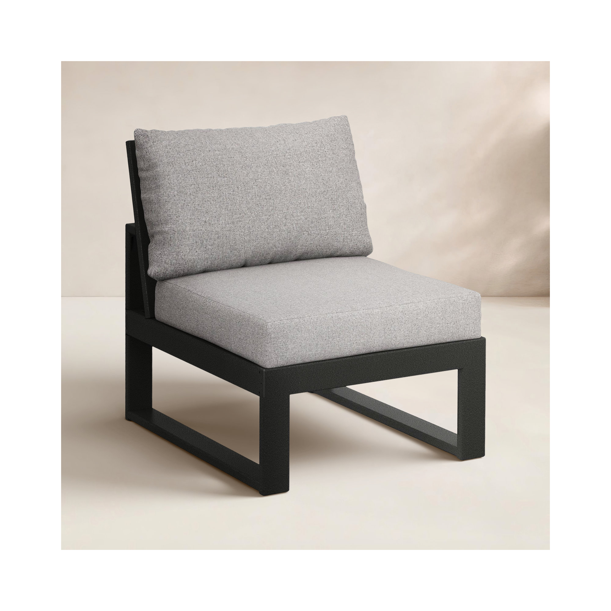 Edge Modular Armless Chair, Black, Grey Revolution®