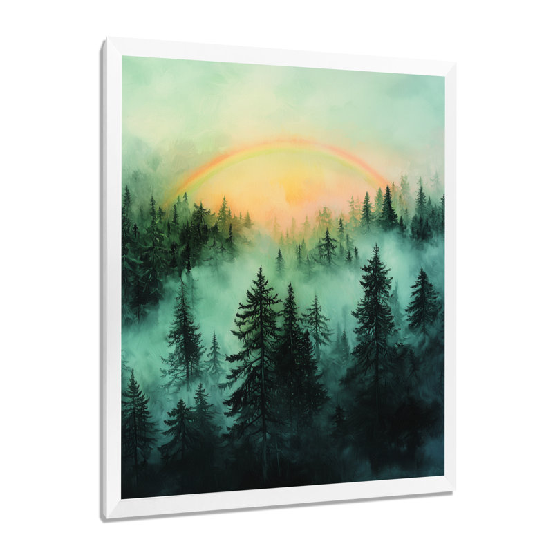 Glendy - Landscapes Wall Decor, H 44 po x l 34 po, Reproduction encadrée sans passe-partout, Blanc