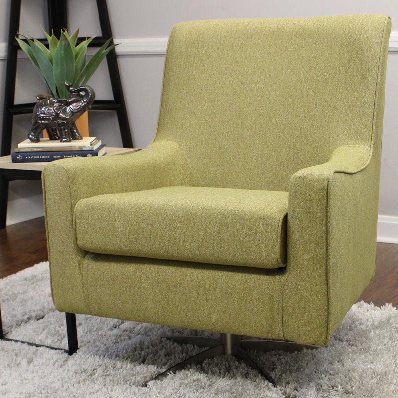 Basilina Upholstered Swivel Armchair, Terrace Green Polyester Blend