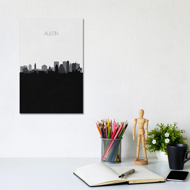 Austin Skyline by Ayse Deniz Akerman - Wrapped Canvas Gallery-Wrapped Canvas Giclée, 20.32 cm H x 30.48 cm W
