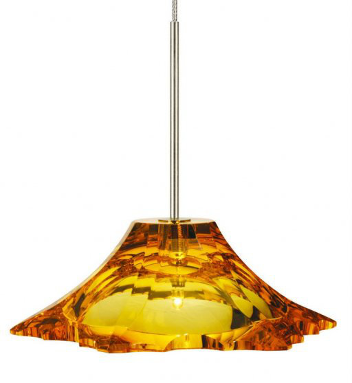 Peak 1 - Light Pendant, Amber Satin Nickel
